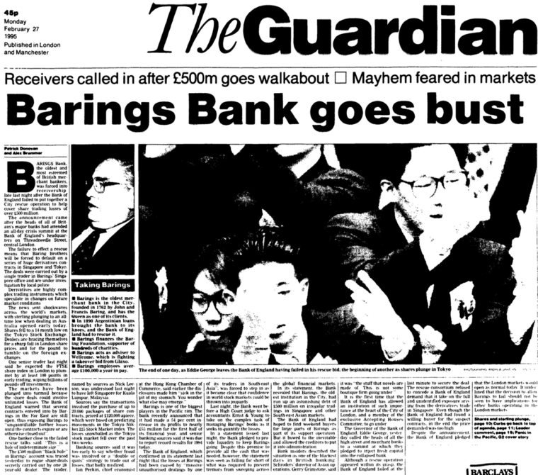 barings bank failure